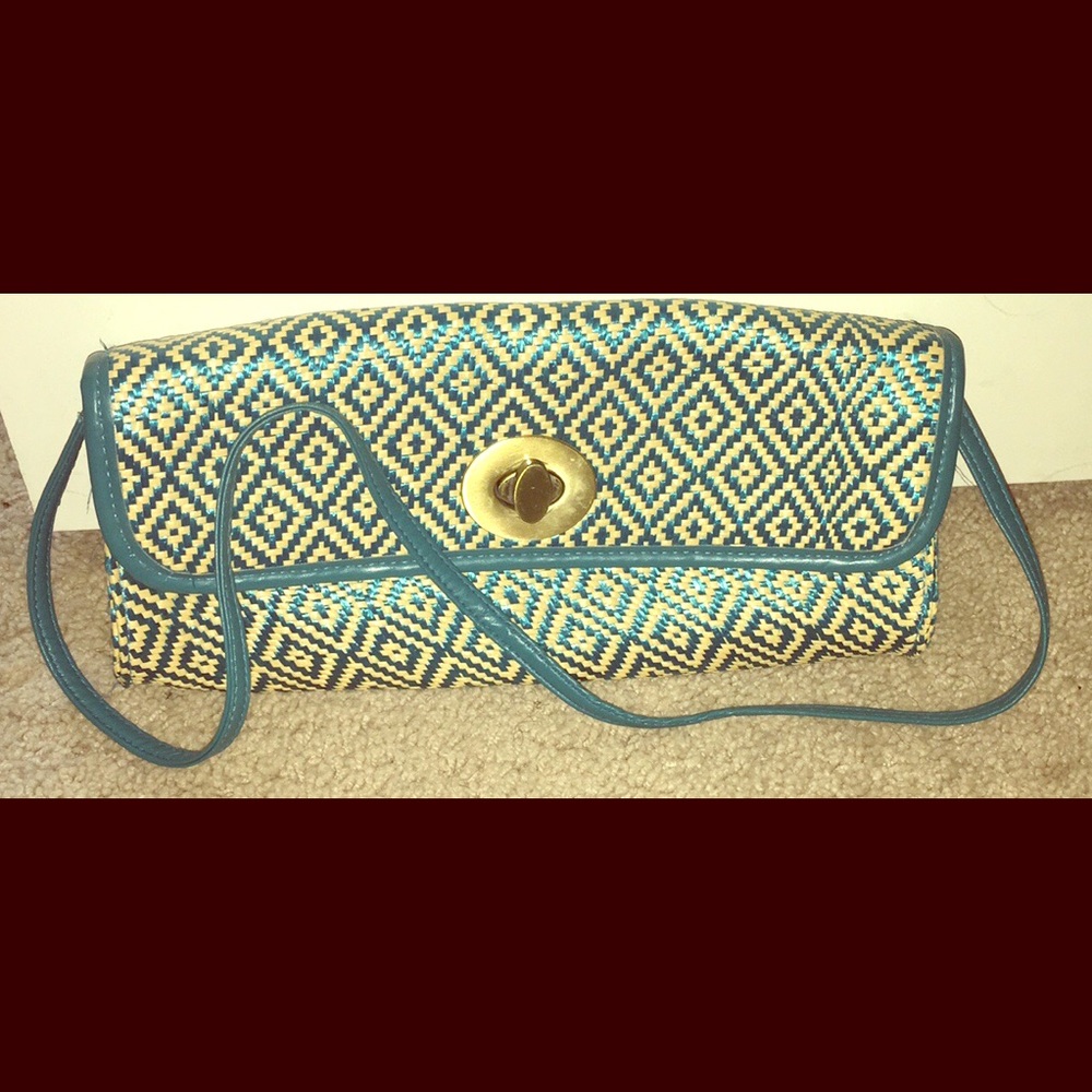 Blue n cream BIG BUDDHA clutch purse